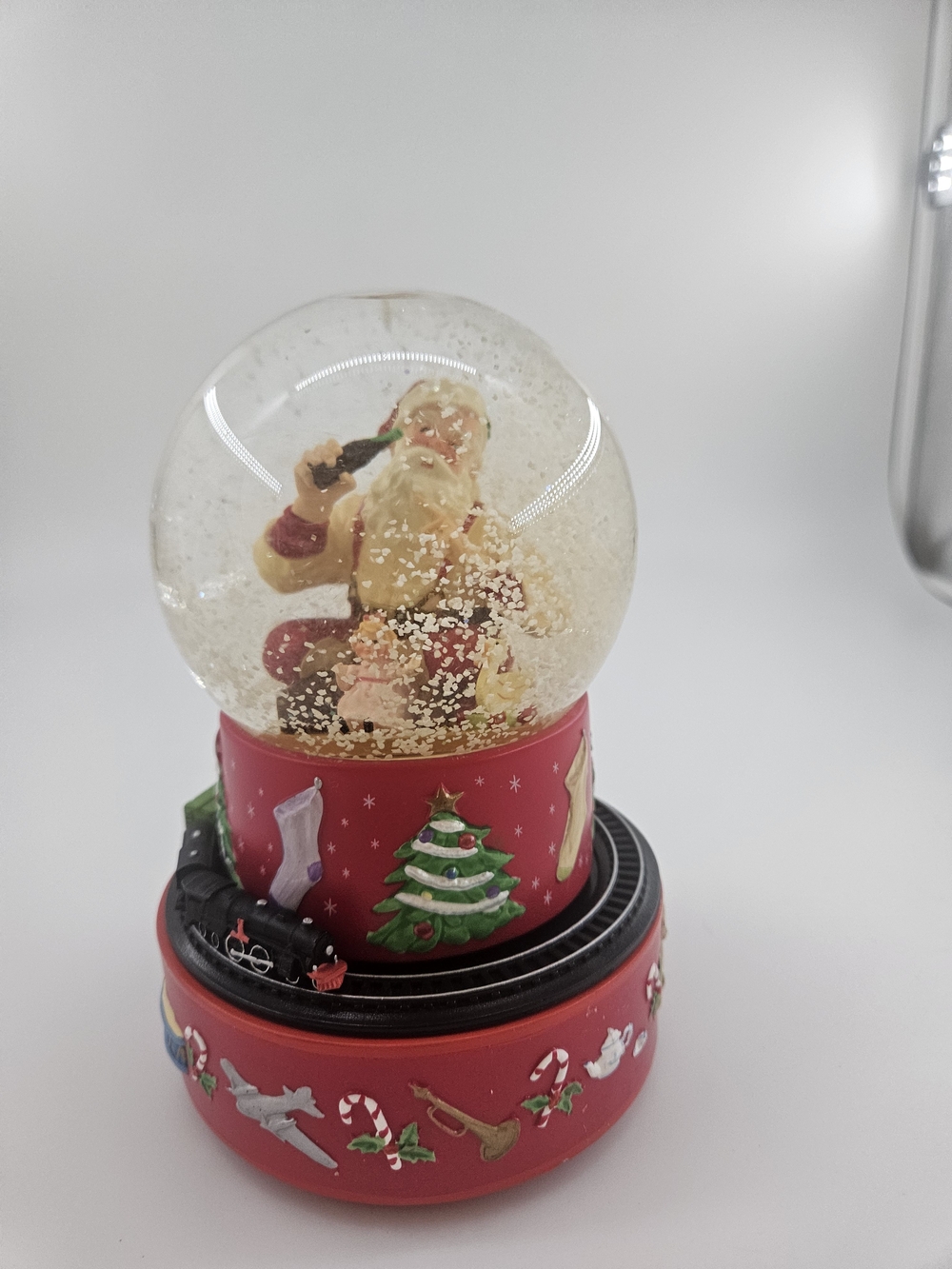 Vintage 1971 Hallmark Coca-Cola Santa Christmas Musical Snow Globe WORKING Train